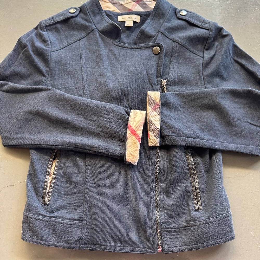 Burberry Navy Blue Biker Jacket Size 12Y